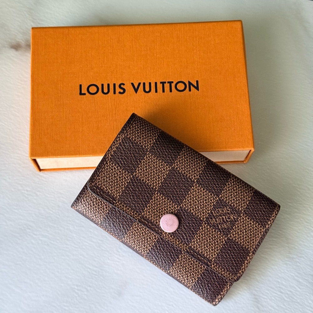 Louis Vuitton Brown Damier Ebene Canvas 6 Key Holder with Pink Interior